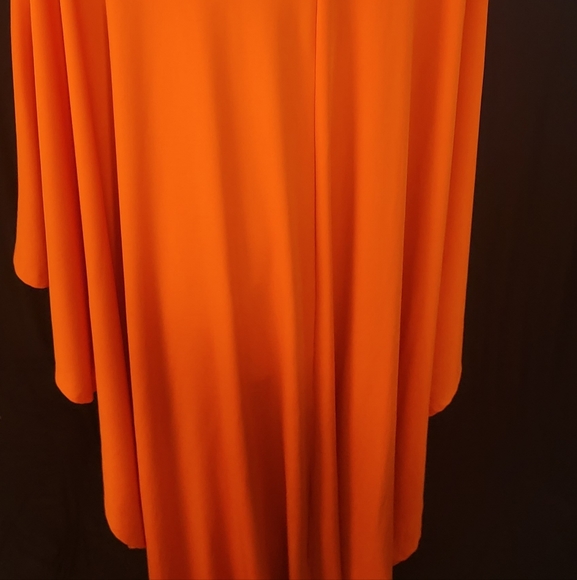 Orange mini dress with cape style back - Picture 2 of 4